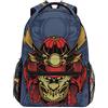 Sawhonn Carino Vintage Skull Samurai Zaino Bookbag per Ragazzo Ragazza Grande Viaggio Laptop Borsa a Tracolla per Donne Uomini