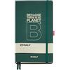 Miquelrius - Quaderno per appunti simili A5, carta certificata riciclata, 96 fogli lisci da 80 g/m², chiusura elastica, tasca interna e portapenne, 130 x 210 mm, verde