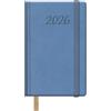 Dohe - Agenda 2026 - Settimana Vista, Formato 8,5 x 13 cm, Copertina rigida in similpelle, chiusura elastica, segnalibro, 12 mesi da gennaio a dicembre, Planner Annuale in Spagnolo - Samba Azzurro