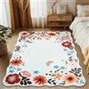 MOSISO 121 x 182 cm Tappeto Soggiorno,Morbido e Antiscivolo con Bordo Ondulato,Motivo Farfalle e Fiori Pelo Corto Finta Lana Rettangolare Lavabile per Casa,Soggiorno,Sala Pranzo,Camera Letto, Verde