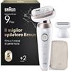 Braun Silk-Épil 9 Flex Epilatore Elettrico Donna, Rasoio Elettrico Donna con Testina Flessibile a 360° per Epilazione Semplice, Wet & Dry, Pelle Liscia a Lungo, Idea Regalo, 9-030 3d, Bianco/rosa