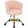 Vinsetto Poltrona da ufficio Ergonomica, Regolabile in altezza e con seduta girevole, Base in acciaio, 58x56x76cm, Rosa | Aosom Italy