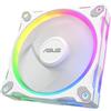 ASUS Prime MR120 ARGB Reverse, Ventola per Case da 120 mm, Spessore Telaio 2,8 cm, 20 LED ARGB Compatibili con Aura Sync per Illuminazione da Entrambi i Lati, 23 dB di Rumore, Bianco