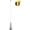 PNI Trucker 9000 PL - Kit antenna CB con LED, lunghezza 140 cm, 26-28 MHz, 1000 W, con adesivo e bandiera