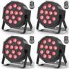 4 Pezzi RGBW Ricaricabile Par LED Batteria, 12 LED Luci Da Palco Con Telecomando