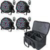 4 Pezzi Par LED RGB Con Borsa, 36 LED Luce Da Palco Con Telecomando E Attivato D