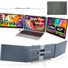 Monitor Portatile per Laptop,Ultrasottile E Leggero,14″Fhd 1080P S8 Ultra Triplo