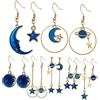 TOVINANNA Orecchini Pendenti Donna, Set 7 Paia Design Retrò Pianeta e Metallo, Orecchini Lunghi per Lavoro e Occasioni Formali