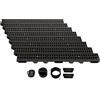 ScarMaxx - Set di grondaie di drenaggio A15 - grondaia - Scarico dell'Acqua piovana - Scarico con griglia - Canale di drenaggio - Piatto - Plastica - Altezza 60 mm - con Stegrost Classic Nero - 8 m