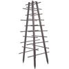 UNUS Rankturm Piramide in legno, altezza 143,5 cm, grigio, supporto per piante rampicanti, giardino e serra, facile da montare