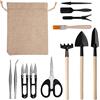 Phefop Set di 13 Mini Strumenti per Trapianto Manuale da Giardino per Piante Grasse con Strumento Fatato in Miniatura, Comodo per Piantare Bonsai