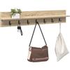 vidaXL Appendiabiti a Muro Rovere Sonoma 100 x 10.5 x 18 cm, Mobili per Ingresso, Ganci Moderni, Storage Pratico, Organizer Versatile, scaffale per Parete, Decorazione Elegante