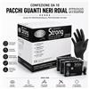 Guanti Monouso in Nitrile Nero Non Talcati Roial 5 Stelle Black - Scatola da 1000 Guanti L 1 scatola da 100 pezzi