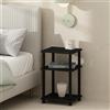 Furinno JUST Comodino, comodino Turn-N-Tube a 3 livelli, comodino senza attrezzi, tavolino da salotto, tavolino laterale con vano aperto per camera da letto, soggiorno, Americano