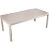 DRW Tavolo allungabile da esterno in alluminio color crema, 75 x 300 x 100 cm