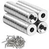 gvivej Magneti al Neodimio con Foro,Confezione da 40 Magneti Extra Forti, con Foro 10x3-3 mm, Magneti al Neodimio Extra, Rotondi Grandi e Forti, per Mobile Cucina Frigorifero