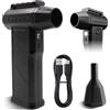 DENVER HJB-172 - Soffiatore elettrico con batteria 110000 giri/min, 6000 mAh, USB-C, luce LED, display digitale della batteria, 2 ugelli, soffiatore manuale per PC, tastiera, auto