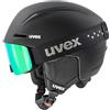 uvex viti set, casco e maschera da sci Unisex bambino, black matt, 51-55 cm