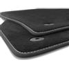kh Teile Tappetini adatti per VW T5 T6 T 6.1Bus Multivan Caravelle California Shuttle (cuciture decorative bianche), set di 2 tappetini anteriori con fissaggio a scatto originale