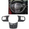 JeCar Kit di finiture decorative per volante interno per Jeep Wrangler 2011-2017 JK Unlimited Patriot Compass & Grand Cherokee 2011-2013 (struttura in fibra di carbonio)