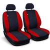 Rebeca Shop Coprisedili Anteriori 500X in Policotone, Made in Italy, con Nome Auto Ricamato, Ganci Inclusi (Nero/Rosso)