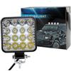 MUELODSIC Lampada da Lavoro LED Quadrata 16 Luci 48w Modello 3030, 2 Pezzi | Metallo, Ip67, Risposta Rapida e Consumo Ridotto, Guida Notturna e Uso su Veicoli
