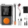 Manillefu Avviatore di emergenza portatile per auto, con compressore d'aria, booster batteria da 12 V e kit di gonfiaggio pneumatici, 7200 mAh Power Bank (4 x 1500 mAh)