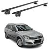 OMAC Barre Portatutto Alluminio TÜV geprüft per Opel Astra H J Station Wagon 2004-2015 - per Rail Tetto Integrati - T Nut - Max 100 kg - 2 Schlösser Nero