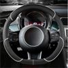 SPREKS Copristerzo Auto Per Fiat 500L 500X 2015 2016 2017 2018 38CM Coprivolante Per Auto Accessori Auto Coprivolante (Size : WHITE D SHAPE)