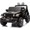 Macchina Elettrica per Bambini Jeep Wrangler Rubicon 12V con Telecomando Nero