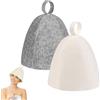 XOXVURI 2 Pezzi Cappello In Feltro Per Sauna Felt Sauna Hats For Men And Women Full Head And Ear Protection Ideal For Sauna Travel Hotel Grey And White