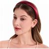 ZLYC Fasce per capelli in seta di gelso, da donna, senza denti, anti-mal di testa, antiscivolo, per la cura della pelle, trucco, uso quotidiano, rosso vino solido