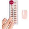 DOONAILS Soft Gel Press On Nails Set di 30 Latte Short Square Forma Beige Unghie da incollare, Full Cover in qualità da salone, finte unghie in gel morbido, naturale e piacevole da indossare