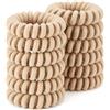 ZOUIQSS Elastici per capelli a spirale, per coda di cavallo, per donne e ragazze, senza tracce, tenuta forte, adatti a tutti i tipi di capelli (tessuto kaki, 12 pezzi)