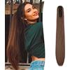 Gairyan 60cm Coda Finta Capelli Extension Lisci con Pinza Posticci per Capelli Sintetici Extension Coda Capelli Lunghi Clip Coda di Cavallo Claw Ponytail Naturale, Marrone scuro & Auburn chiaro