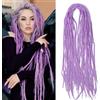 Shinon Dreadlocks Extension,22 Zoll Double Ended Dreadlocks Extensions,Dreads Zum Einflechten,15 Stränge Light Purple-18 Handmade Wool Hip-Hop Reggae Braid In Dreads Dreadlock Extensions For Women