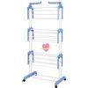 LANTUS Stendino Verticale XXL salvaspazio su 3 Livelli e con 2 Ali Laterali richiudibile - stendibiancheria asciugabiancheria per Interno della casa o Esterno,75*64*170 cm (blu e bianco)