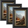 CAINCAY Set di 3 cornici per foto vintage, 10 x 15 cm, colore nero, stile retrò, quadrate, da posizionare e appendere, per soggiorno, camera da letto, ufficio, galleria