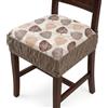 Generico Set 4 Cuscini Sedia 40x40 Coprisedia Imbottiti con Fascia 12 cm ed Elastico Perimetrale - Vestosedia Antiscivolo Comfort 5 cm - Cotone e Poliestere Disegnato (Foglie a Ventaglio)