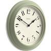 Jones Clocks® Fenchurch Orologio a parete | Grande orologio rotondo classico | 40cm | Verde | Design decorativo elegante ideale per cucina, soggiorno o camera da letto