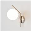 Generic Lampada da Parete Moderna, Applique da Parete con Sfera in Vetro in Stile Mid-Century per Camera da Letto, Soggiorno, Comodino, Sala da Pranzo E Bagno,Argento,E