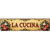 Hedlektio 1 LA CUCINA Targa in metallo vintage per bar, pub, decorazione da parete, poster in metallo 10,2 x 40,6 cm