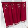 SimidunEUR Tenda Finestra Stile Giapponese Chic Ricamata Misto Lino Poliestere,Vino Rosso,130 * 41 CM