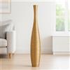 Leewadee Vaso da Terra Grande Alto 105 cm - Vaso Oro Legno di Mango Fatto a Mano da Interno Erbe della Pampa