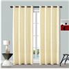 Generico Tende Damascate da interno coppia 280x140 cm occhielli 4 cm coprenza media per balcone o finestra per ambienti moderni o classici tessuto leggero decorativo (Beige)