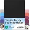 etérea Himmlische Qualität etérea Jersey Topper lenzuolo con angoli 120x200-120x220 cm Nero Epaisseur 5-10 cm - 100% Cotone - Oekotex materasso Letto copripiumino - lenzuola 120x200cm - 120x220cm Black
