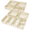 Homsorout Organizer per Cassetti Armadio - Divisori per Cassetti Contenitori per Guardaroba Organizzatore Cassetti per Calze, Pantaloni, Biancheria Intima, 12 Pezzi Beige