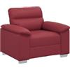 vidaXL Poltrona Rosso Vino 100x81x84 cm in Similpelle, Divano Singolo, Sedia Accento, Sedia Relax, Poltrona, Sedia TV, Divano a Un Posto, Divano a Un Posto