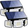 intelamp Lampada solare per esterni, 6000 mAh, luce solare esterna con sensore di movimento, 1200 lm, IP65, illuminazione esterna solare, proiettore LED di sicurezza, illuminazione da parete esterna