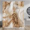Hnmdmyi Tenda da doccia Marmo 90x180, Marrone Oro Astratto Marmo Lusso Moderna Estetica Arte Inchiostro Texture Impermeabile Poliestere Tessuto Lavabile Tenda da Bagno con Gancio